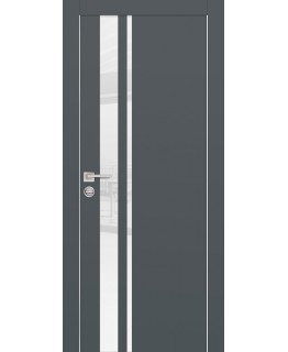 Дверь PX-16  AL кромка с 2-х ст. Графит со стеклом