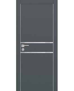 Дверь PX-18 AL кромка с 2-х ст. Графит со стеклом