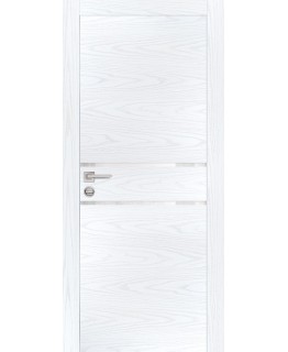Дверь PX-18 AL кромка с 2-х ст. Дуб скай белый со стеклом