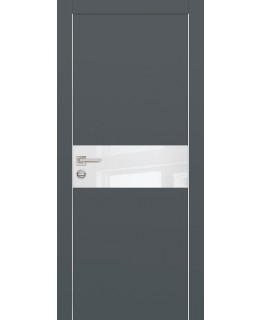 Дверь PX-3  AL кромка с 2-х ст. Графит со стеклом