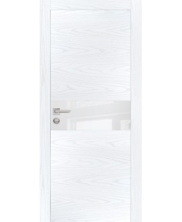 Дверь PX-3  AL кромка с 2-х ст. Дуб скай белый со стеклом