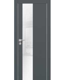 Дверь PX-6  AL кромка с 2-х ст. Графит со стеклом