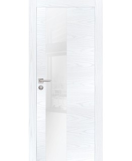 Дверь PX-6  AL кромка с 2-х ст. Дуб скай белый со стеклом