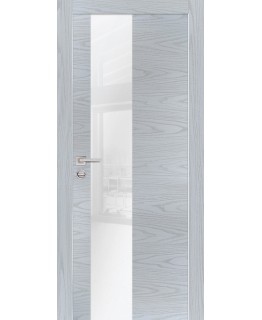 Дверь PX-6  AL кромка с 2-х ст. Дуб скай серый со стеклом
