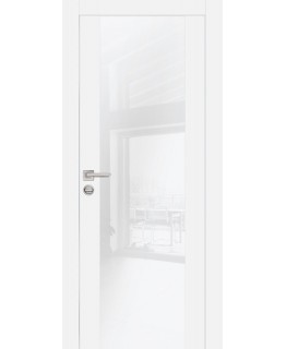 Дверь PX-7 AL кромка с 2-х ст. Белый со стеклом