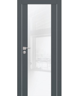 Дверь PX-7 AL кромка с 2-х ст. Графит со стеклом