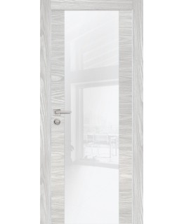 Дверь PX-7 AL кромка с 2-х ст. Дуб скай бежевый со стеклом