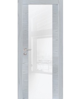 Дверь PX-7 AL кромка с 2-х ст. Дуб скай серый со стеклом
