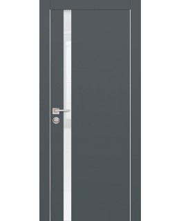 Дверь PX-8  AL кромка с 2-х ст. Графит со стеклом