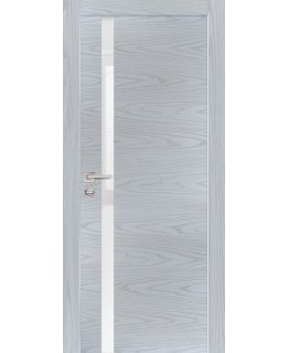 Дверь PX-8  AL кромка с 2-х ст. Дуб скай серый со стеклом