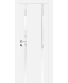 Дверь PX-9  AL кромка с 2-х ст. Белый со стеклом