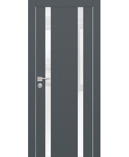 Дверь PX-9  AL кромка с 2-х ст. Графит со стеклом