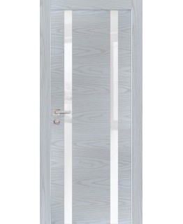 Дверь PX-9  AL кромка с 2-х ст. Дуб скай серый со стеклом