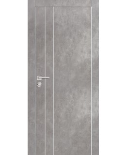 Дверь PX-14  AL кромка с 2-х ст. Серый бетон с молдингом