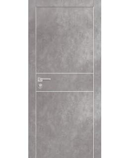 Дверь PX-15  AL кромка с 2-х ст. Серый бетон с молдингом