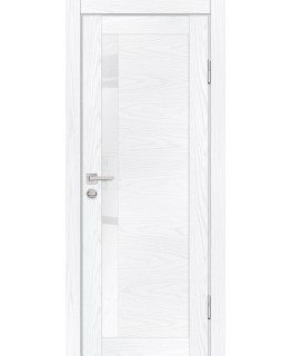 Дверь PSM-11 Дуб скай белый со стеклом