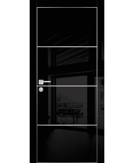 Дверь HGX-2 Черный глянец с молдингом