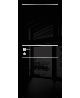 Дверь HGX-4 Черный глянец с молдингом
