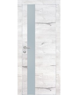 Дверь PX-10  AL кромка с 4-х ст. Дуб арктик со стеклом