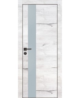 Дверь PX-10 черная кромка с 4-х ст. Дуб арктик со стеклом