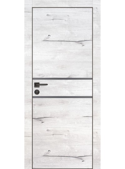 Дверь PX-18 черная кромка с 4-х ст. Дуб арктик