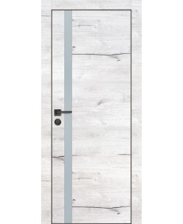 Дверь PX-8  черная кромка с 4-х ст. Дуб арктик со стеклом