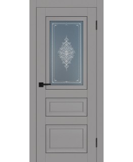 Дверь PST-29 серый бархат со стеклом