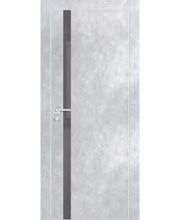 Дверь PX-8  AL кромка с 4-х ст. Серый бетон со стеклом