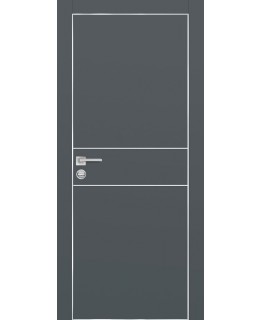 Дверь PX-15  AL кромка с 4-х ст. Графит с молдингом