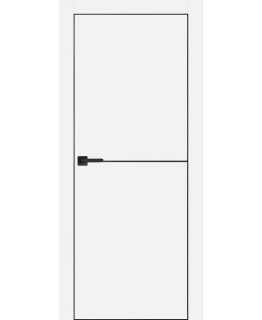 Дверь PX-19 черная кромка с 4-х ст. Белый с молдингом