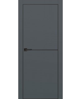 Дверь PX-19 черная кромка с 4-х ст. Графит с молдингом