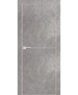 Дверь PX-19 AL кромка с 4-х ст. Серый бетон с молдингом