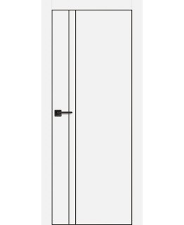 Дверь PX-20  черная кромка с 4-х ст. Белый с молдингом