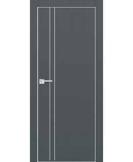 Дверь PX-20  AL кромка с 4-х ст. Графит с молдингом