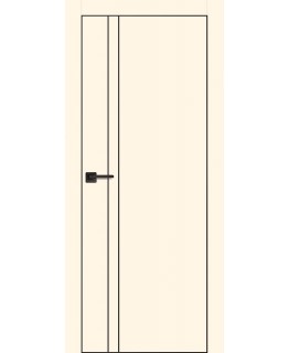 Дверь PX-20  черная кромка с 4-х ст. Магнолия с молдингом