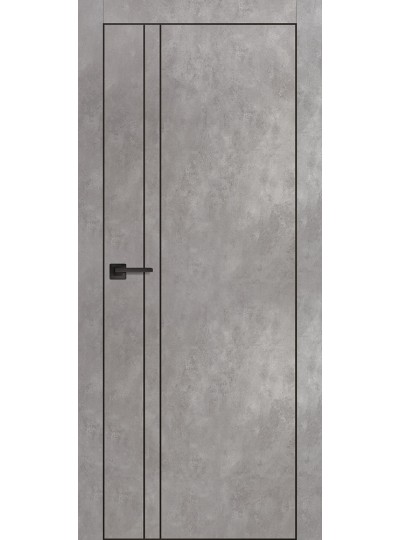 Дверь PX-20  черная кромка с 4-х ст. Серый бетон