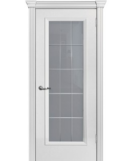 Дверь Смальта-Шарм 01 Молочный ral 9010 со стеклом
