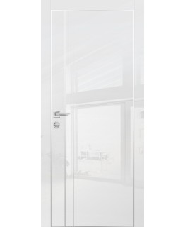 Дверь HGX-20 AL-хром кромка с 4-х ст. Белый глянец с молдингом