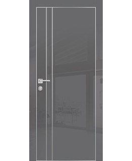 Дверь HGX-20 AL-хром кромка с 4-х ст. Графит глянец с молдингом