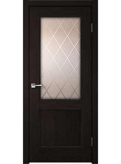 Дверь VellDoris  экошпон Classico 2V дуб черный, стекло бронза