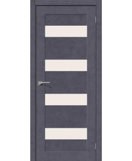 Дверь Браво Легно-23 экошпон Graphite Art,стекло белое сатинированное