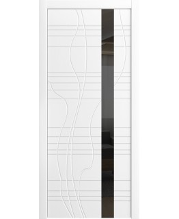 Дверь Шейл Дорс LP-16 эмаль белая, лакобель черное
