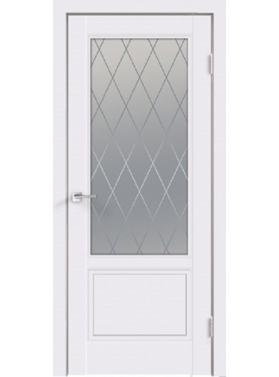 Дверь VellDoris Scandi 2V эмаль белая, стекло мателюкс "Ромб"