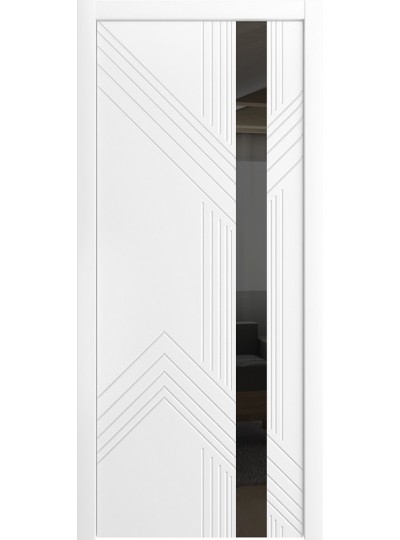 Дверь Шейл Дорс LP-17 эмаль белая, лакобель черное