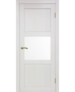 Дверь Оптим ЭКО 630.121 ОФ3 ясень перламутровый, lacobel белый