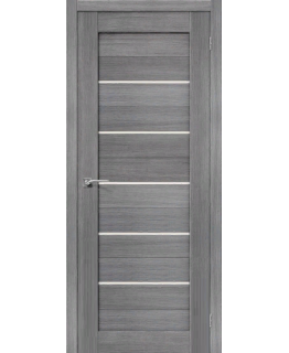 Дверь Браво Порта-22 экошпон грей вералинга, сатинато белое "Magic Fog"
