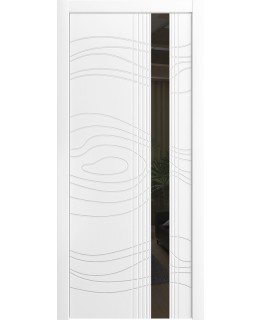 Дверь Шейл Дорс LP-15 эмаль белая, лакобель черное