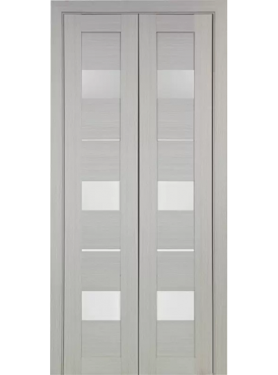 Дверь-книжка Оптим ЭКО 526 дуб беленый, стекло сатинат