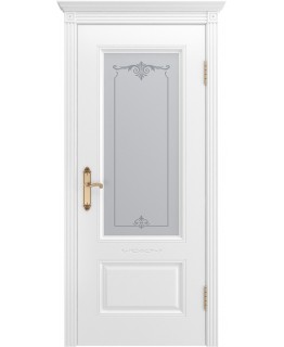 Дверь Шейл Дорс Аккорд В1 эмаль белая, стекло матированное узор 1