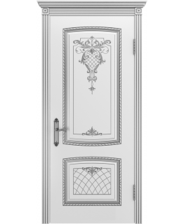 Дверь Шейл Дорс Симфония 2 В3 эмаль белая с серебряной патиной, глухая